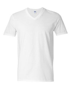 GildanÂ® SoftstyleÂ® V-Neck White T-Shirt