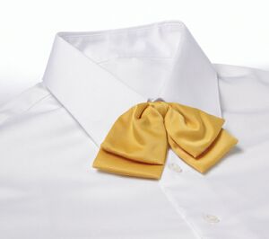 Gold Banded Floppy Bow Tie