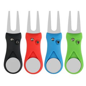 Golf Divot Repair Tool w/Pop-Up Magnetic Ball Mark