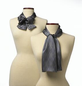 Gray Argyle Silk Scarf (8"x45")