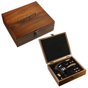 Graze Wood and Metal Wine Set