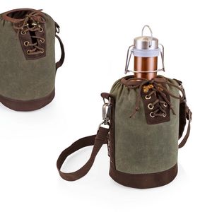 Growler Tote w/64 Oz. Stainless Steel Rose Gold Growler