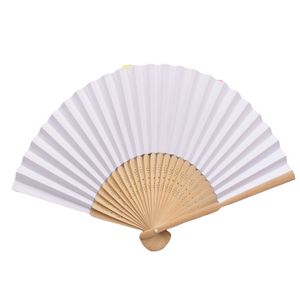 Handheld Paper Folded Bamboo Fan