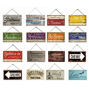 Hanging Wooden Welcome Sign