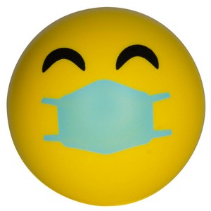 Happy PPE Emoji SqueeziesÂ® Stress Ball