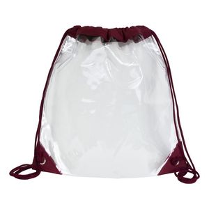 "Harris" Clear Vinyl Stadium Compliant Cinch Pack Backpack (Overseas)