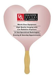 Heart Sandwiched Hand Fan (2 Side/Four Color Process)