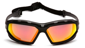 Black/Gray Frame with Sky Red Mirror Anti-Fog Lens
