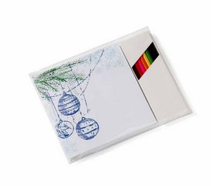 Holiday Theme Deluxe Adult Coloring Book & 8-Color Pencil Set (7"x7")