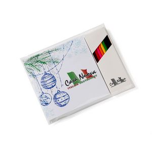 Holiday Theme Deluxe Adult Coloring Book & 8-Color Pencil Set (7"x7")
