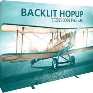 Hopupâ„¢ 10ft Backlit Straight Display & Tension Fabric Graphic