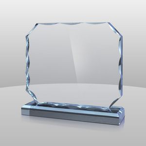 Horizontal Mount Blue Glacial Ice Award II (8"x8"x2")