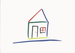 House Outline Everyday Blank Note Card (3 1/2"x5")
