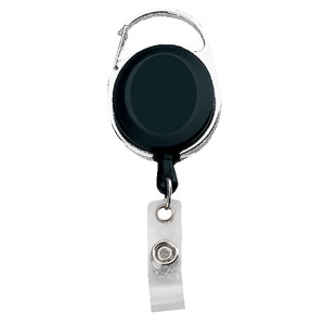 IMPORT Oval Carabiner Metal/Plastic Retractable Badge Reel