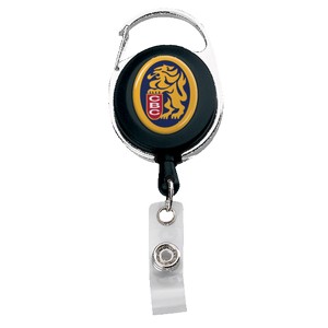 IMPORT Oval Carabiner Metal/Plastic Retractable Badge Reel