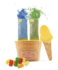 Ice Cream Bowl with Spoon & Toppings