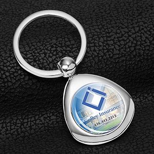 "Infini" Metal Keyholder w/PhotoImageÂ® Full Color Domed Imprint