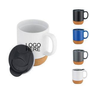 Insulated Cork Bottom Ceramic Coffee Mug 12Oz