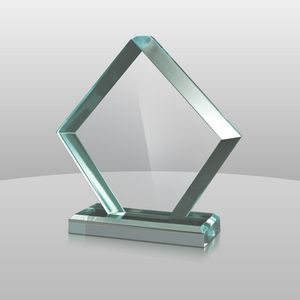 Jade Green Diamond Shape Award (7"x7"x2")