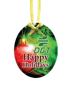 Jade Oval Ornament w/Jet Directtâ„¢ Imprint