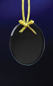 Jade Oval Ornament w/Laser Etch Imprint