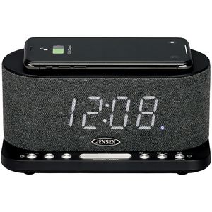 JensenÂ® Dual Alarm Clock Radio with Wireless Qi Charging