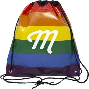 Jumbo Rainbow Drawstring Backpack Bag