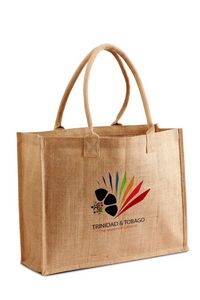 Jute Shopping Tote with Cotton Web Handle