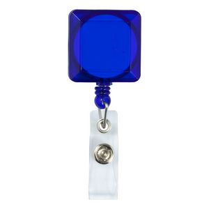 "Kent VL" Square Retractable Badge Reel & Badge Holder w/Metal Slip Clip (Full Color)