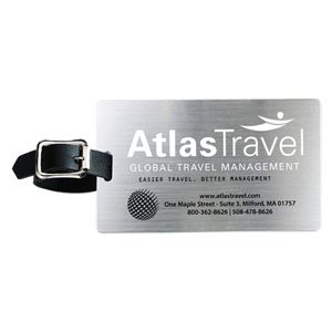 "Kingcobra" Brushed Aluminum Kwik-SealÂ® Backing Luggage Bag Tag