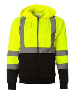 Kishigo® Hi-Vis Full-Zip Hooded Sweatshirt