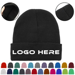 Knit Beanie Hat with Cuff