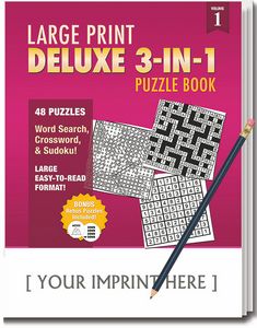 LARGE PRINT Deluxe 3-in-1 Puzzle Book Pack
