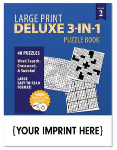 LARGE PRINT Deluxe 3-in-1 Puzzle Book Volume 2