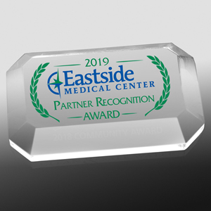 Laser Engraved Acrylic Beveled Edge Rectangle Paperweight (4"x 2 1/2"x 3/4")