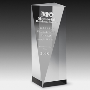 Laser Engraved Carved Acrylic Obelisk Award (2 3/4"x 6"x 2")