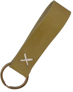 Leather Loop Keychain with Embossed Logo