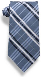 Light Blue Plaid Silk Tie
