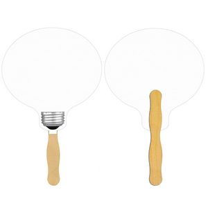 Light Bulb Glued Hand Fan (1 Side/ Four Color Process Imprint)