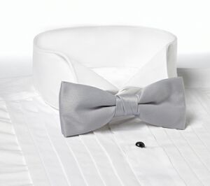 Light Gray Clip-On Bow Tie