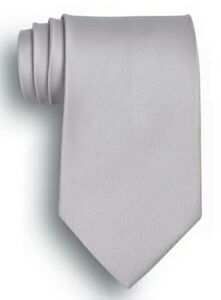Light Grey Polyester Satin Tie