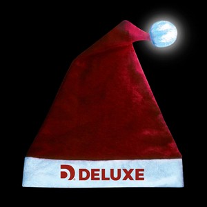 Light-Up Pom Pom Santa Hat