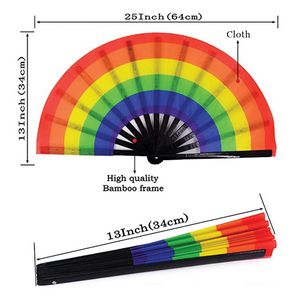 Loud Clack Satin & Bamboo Hand Fan 13" X 25"