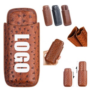 Luxury Leather Cigar Holder with Exquisite Pattern