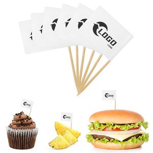 MOQ 100pcs Full Color Custom Toothpick Flag