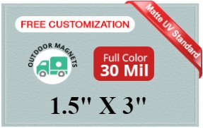 Magnet - 1.5x3 Square Corners - 30 Mil - Outdoor Safe