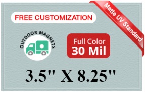 Magnet - 3.5x8.25 Square Corners - 30 Mil - Outdoor Safe