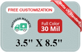 Magnet - 3.5x8.5 Round Corners - 30 Mil - Outdoor Safe