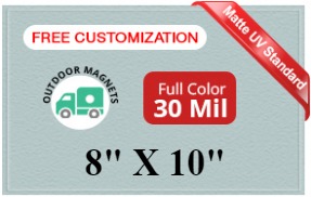 Magnet - 8x10 Square Corners - 30 Mil - Outdoor Safe