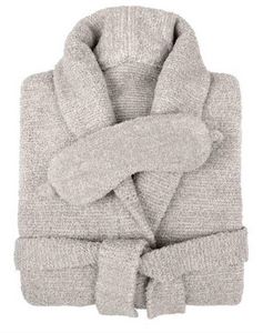 Malibu Adult Robe & Eye Mask Sets - Heathered - Kash-loungeâ„¢ - Oyster / Bone - XL
